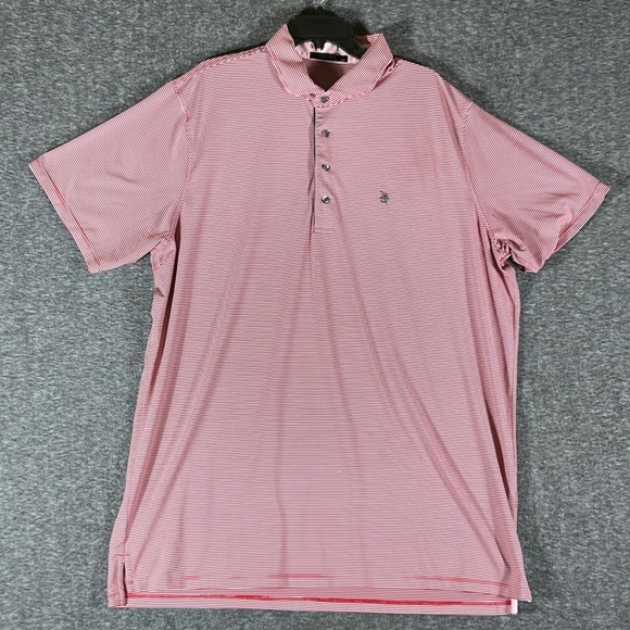 Greyson Other - Greyson Golf Polo Shirt Red White Striped Leaf Logo Casual Mens 2XL